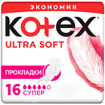 kotex Ultra Прокладки гигиенические Soft Super 16шт